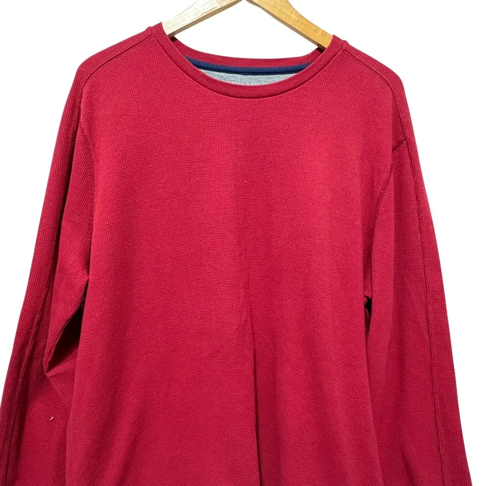 Banana Republic‎ Mens Waffle Knit Shirt XL Red Long Sleeve Heritage Workwear